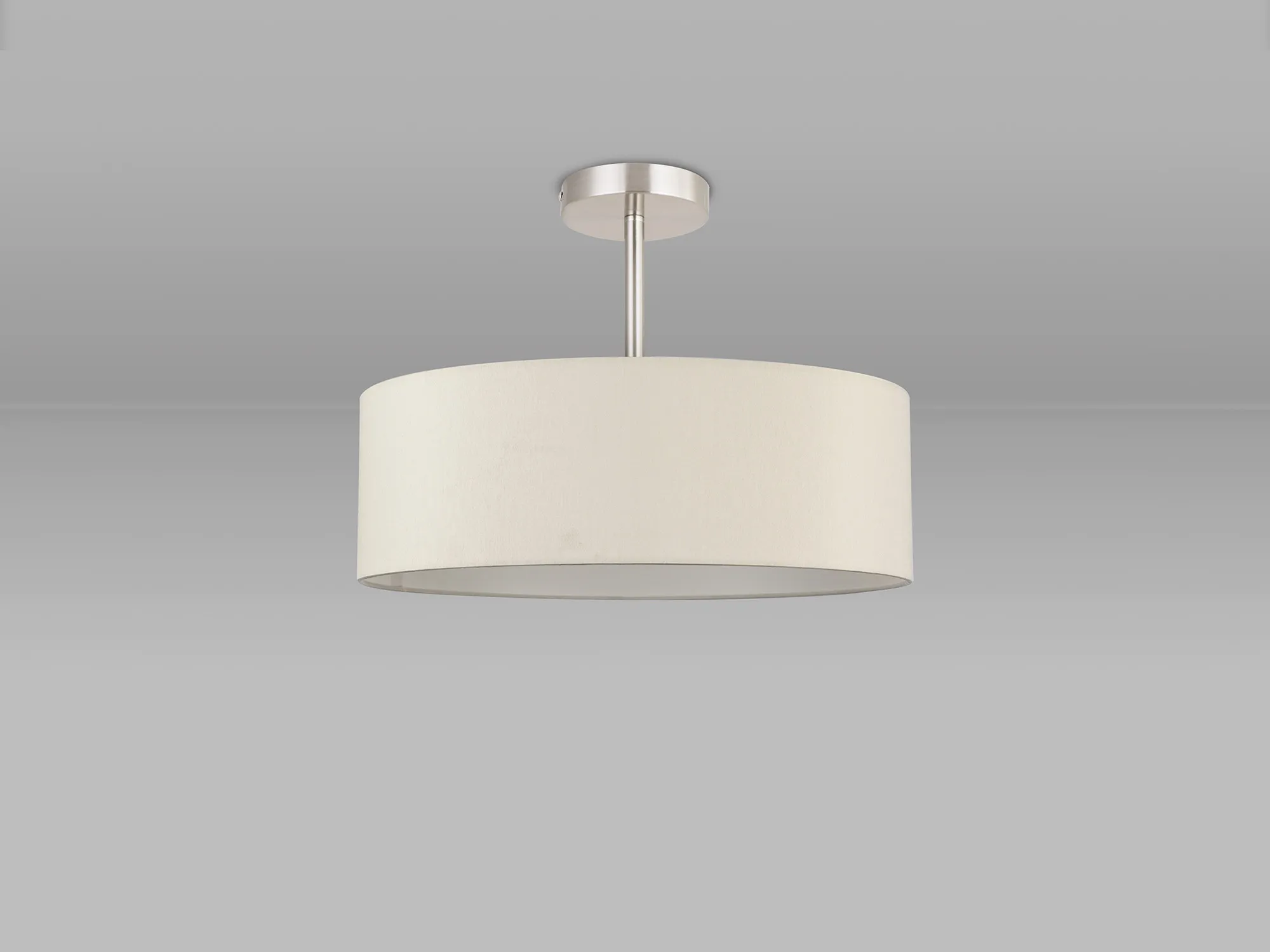 Baymont 45cm Semi Flush 5 Light Satin Nickel, Ivory Pearl/White DK0752  Deco Baymont SN IV